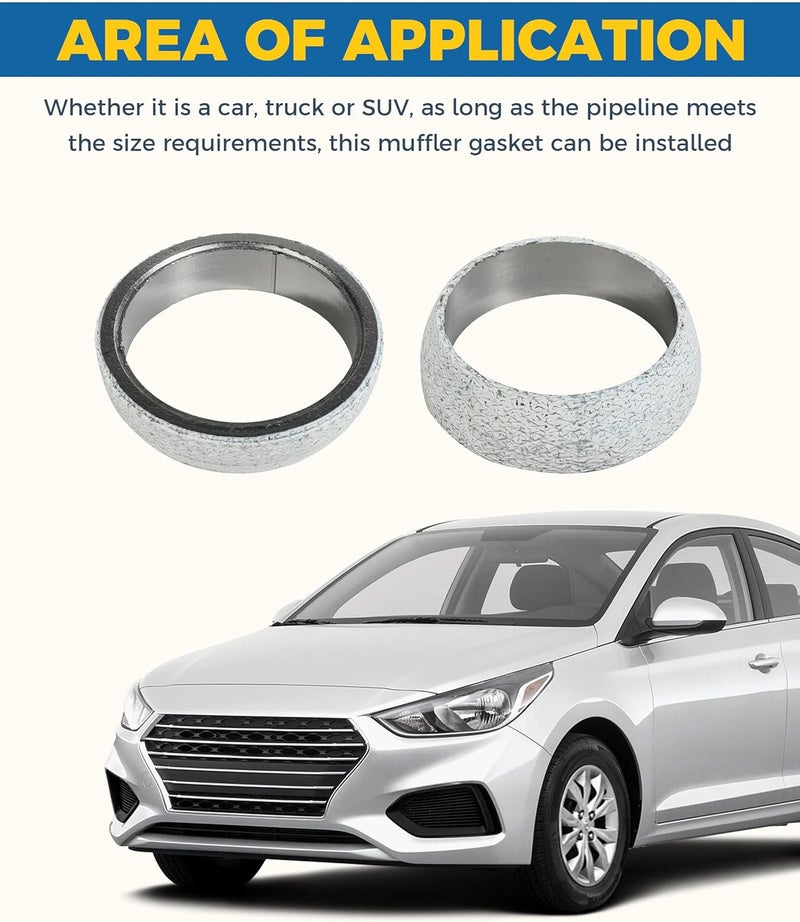 UBOG Exhaust Gasket,Car Accessories Exhaust Flange Gasket,2 Inch 2.25 Inch 2.5 Inch 3 Inch Exhaust Manifold Gasket,Car Exhaust Donut Gasket Seal Ring Replacement,Suitable for Cars Trucks (2inch) - Image 5